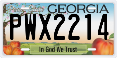 GA license plate PWX2214