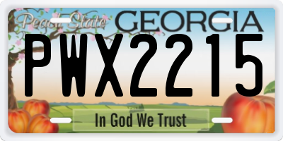 GA license plate PWX2215