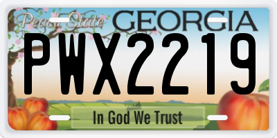 GA license plate PWX2219