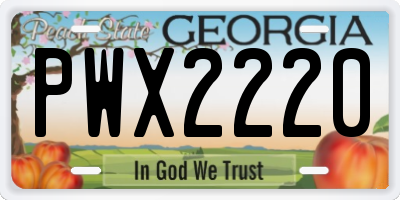 GA license plate PWX2220