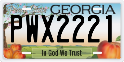 GA license plate PWX2221