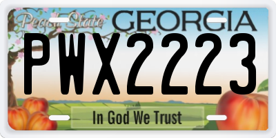 GA license plate PWX2223