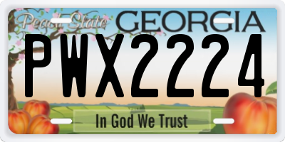 GA license plate PWX2224
