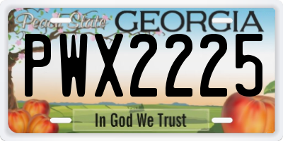 GA license plate PWX2225