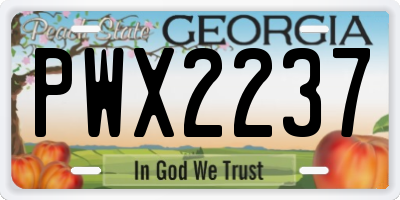 GA license plate PWX2237
