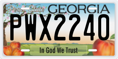 GA license plate PWX2240