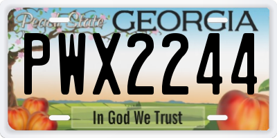 GA license plate PWX2244
