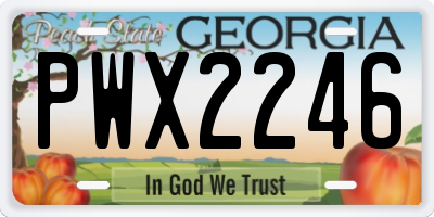 GA license plate PWX2246