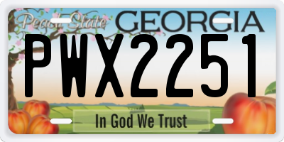 GA license plate PWX2251