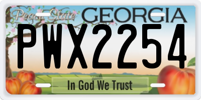 GA license plate PWX2254