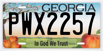 GA license plate PWX2257