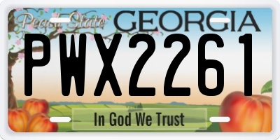 GA license plate PWX2261