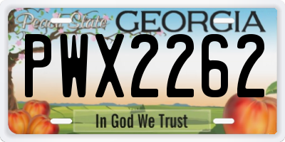 GA license plate PWX2262