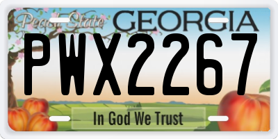 GA license plate PWX2267