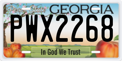 GA license plate PWX2268