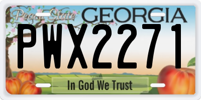 GA license plate PWX2271