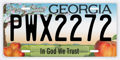 GA license plate PWX2272