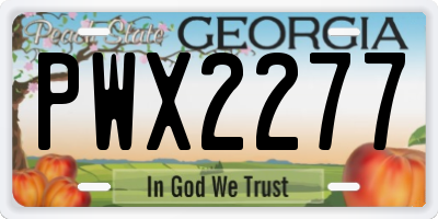 GA license plate PWX2277