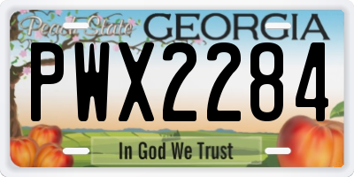 GA license plate PWX2284