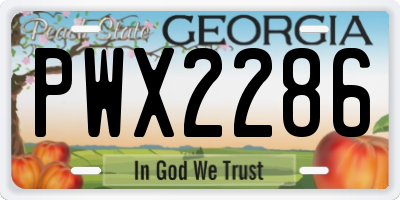 GA license plate PWX2286