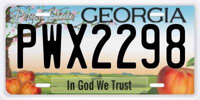 GA license plate PWX2298