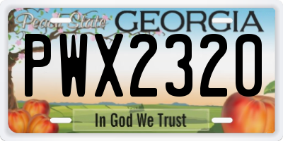 GA license plate PWX2320