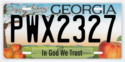 GA license plate PWX2327