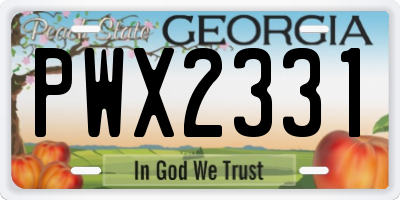 GA license plate PWX2331