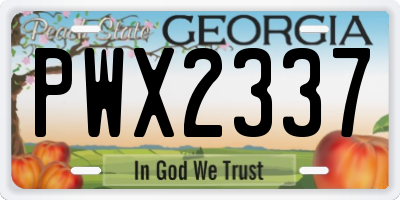 GA license plate PWX2337