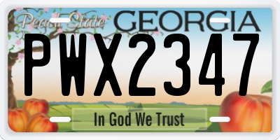 GA license plate PWX2347