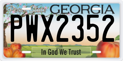 GA license plate PWX2352