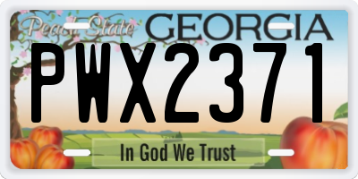 GA license plate PWX2371