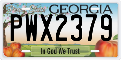 GA license plate PWX2379