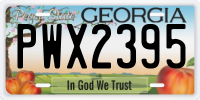 GA license plate PWX2395