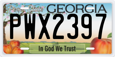 GA license plate PWX2397