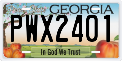 GA license plate PWX2401