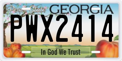 GA license plate PWX2414