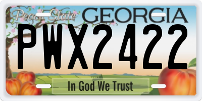GA license plate PWX2422