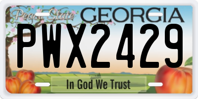 GA license plate PWX2429