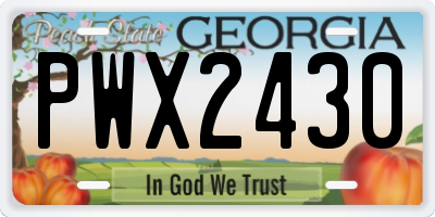GA license plate PWX2430