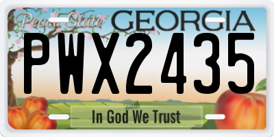 GA license plate PWX2435