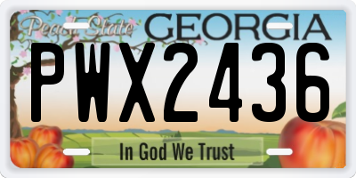 GA license plate PWX2436