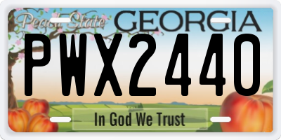 GA license plate PWX2440