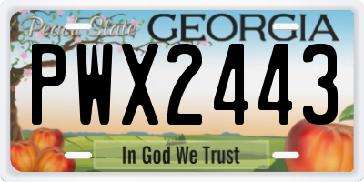 GA license plate PWX2443