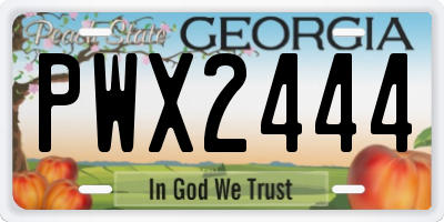 GA license plate PWX2444