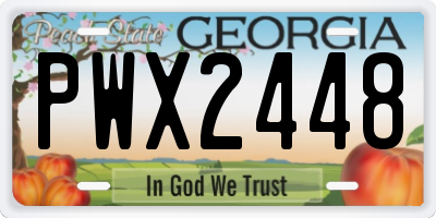 GA license plate PWX2448