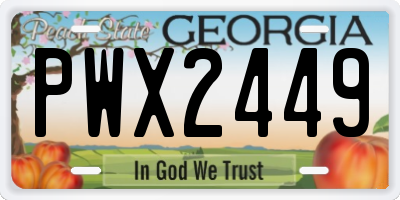 GA license plate PWX2449