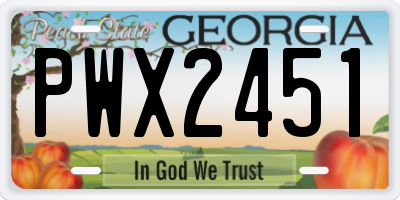 GA license plate PWX2451