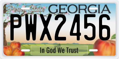 GA license plate PWX2456