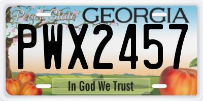 GA license plate PWX2457